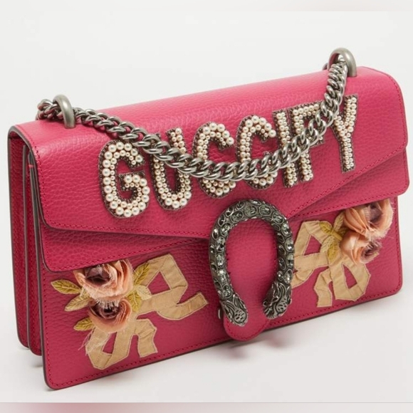 Auth Gucci GUCCIFY Embellished Dionysus Leather Shoulder Bag - Picture 2 of 13